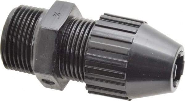 Thomas & Betts - 1/4 to 0.4" Cable Capacity, Liquidtight, Straight Strain Relief Cord Grip - 3/4 Thread, 2.7" Long, Nylon - Industrial Tool & Supply