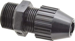 Thomas & Betts - 1/4 to 0.4" Cable Capacity, Liquidtight, Straight Strain Relief Cord Grip - 3/4 Thread, 2.7" Long, Nylon - Industrial Tool & Supply
