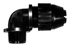 Thomas & Betts - 0.77 to 0.895" Cable Capacity, Liquidtight, Elbow Strain Relief Cord Grip - 1 Thread, 3-3/16" Long, Nylon - Industrial Tool & Supply