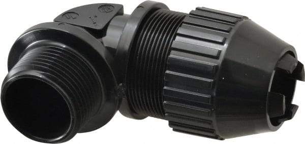 Thomas & Betts - 0.66 to 0.78" Cable Capacity, Liquidtight, Elbow Strain Relief Cord Grip - 1 Thread, 3-1/4" Long, Nylon - Industrial Tool & Supply