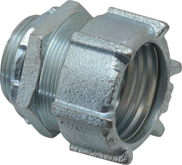 Thomas & Betts - 1-1/4" Trade, Malleable Iron Compression Straight Rigid/Intermediate (IMC) Conduit Connector - Noninsulated - Industrial Tool & Supply