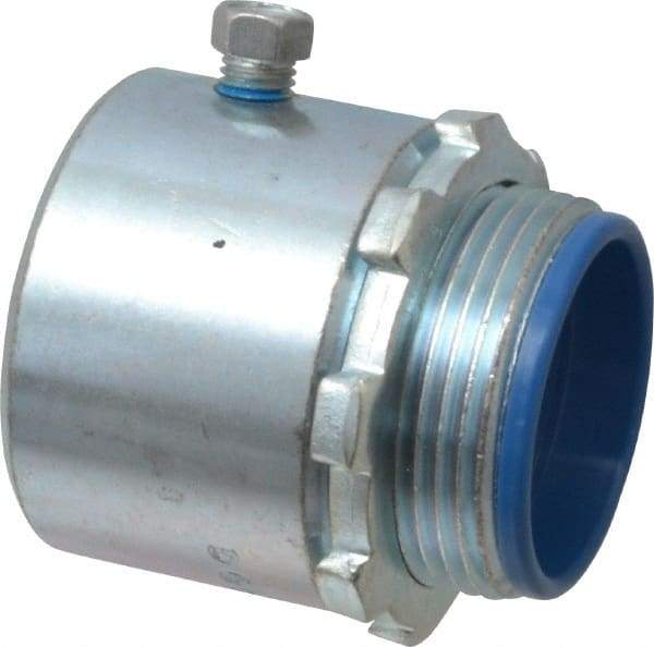 Thomas & Betts - 1-1/4" Trade, Steel Set Screw Straight Rigid/Intermediate (IMC) Conduit Connector - Insulated - Industrial Tool & Supply