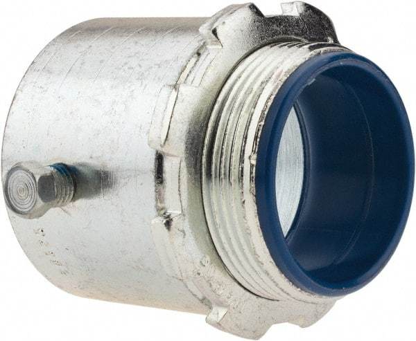 Thomas & Betts - 1-1/2" Trade, Steel Set Screw Straight Rigid/Intermediate (IMC) Conduit Connector - Insulated - Industrial Tool & Supply