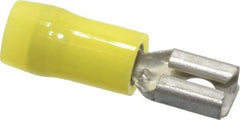 Thomas & Betts - 12 to 10 AWG, Nylon, Fully Insulated, Female Wire Disconnect - 1/4 Inch Wide Tab, Yellow, CSA Certified, RoHS Compliant, UL 94 V-2, UL File E66716, UL Listed - Industrial Tool & Supply