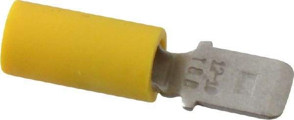 Thomas & Betts - 12 to 10 AWG, Vinyl, Fully Insulated, Male Wire Disconnect - 1/4 Inch Wide Tab, Yellow, CSA Certified, RoHS Compliant, UL 94 V-0, UL File E66716, UL Listed - Industrial Tool & Supply
