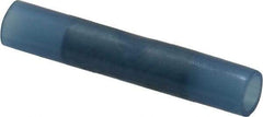 Thomas & Betts - 16 to 14 AWG Compatible, Nylon Fully Insulated, Crimp-On Butt Splice Terminal - 2 Wire Entries, Copper Contacts, Tin Contact Plating, 1.19" OAL, Blue - Industrial Tool & Supply