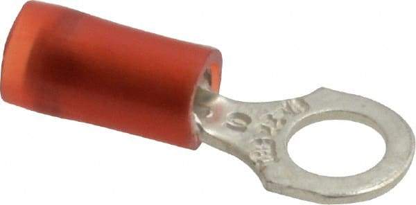 Thomas & Betts - 22-16 AWG Partially Insulated Crimp Connection D Shaped Ring Terminal - #10 Stud, 0.89" OAL x 0.31" Wide, Tin Plated Copper Contact - Industrial Tool & Supply