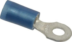 Thomas & Betts - 18-14 AWG Partially Insulated Crimp Connection D Shaped Ring Terminal - #6 Stud, 0.89" OAL x 0.31" Wide, Tin Plated Copper Contact - Industrial Tool & Supply