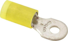 Thomas & Betts - 12-10 AWG Partially Insulated Crimp Connection D Shaped Ring Terminal - #6 Stud, 1" OAL x 0.37" Wide, Tin Plated Copper Contact - Industrial Tool & Supply
