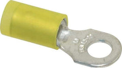 Thomas & Betts - 12-10 AWG Partially Insulated Crimp Connection D Shaped Ring Terminal - #10 Stud, 1" OAL x 0.37" Wide, Tin Plated Copper Contact - Industrial Tool & Supply