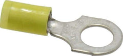Thomas & Betts - 12-10 AWG Partially Insulated Crimp Connection D Shaped Ring Terminal - 5/16" Stud, 1.21" OAL x 0.53" Wide, Tin Plated Copper Contact - Industrial Tool & Supply