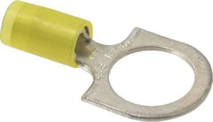 Thomas & Betts - 12-10 AWG Partially Insulated Crimp Connection D Shaped Ring Terminal - 1/2" Stud, 1.37" OAL x 0.72" Wide, Tin Plated Copper Contact - Industrial Tool & Supply