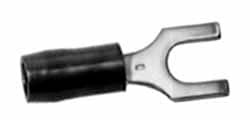 Thomas & Betts - #8 Stud, 22 to 16 AWG Compatible, Partially Insulated, Crimp Connection, Locking Fork Terminal - Industrial Tool & Supply