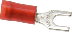 Thomas & Betts - #6 Stud, 22 to 16 AWG Compatible, Partially Insulated, Crimp Connection, Standard Fork Terminal - Industrial Tool & Supply