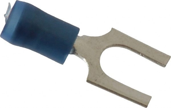 Thomas & Betts - 1/4" Stud, 18 to 14 AWG Compatible, Partially Insulated, Crimp Connection, Standard Fork Terminal - Industrial Tool & Supply