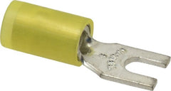 Thomas & Betts - #6 Stud, 12 to 10 AWG Compatible, Partially Insulated, Crimp Connection, Standard Fork Terminal - Industrial Tool & Supply