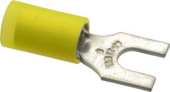 Thomas & Betts - #8 Stud, 12 to 10 AWG Compatible, Partially Insulated, Crimp Connection, Standard Fork Terminal - Industrial Tool & Supply