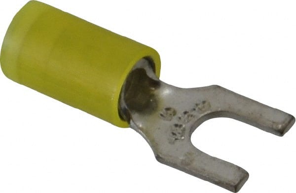 Thomas & Betts - #10 Stud, 12 to 10 AWG Compatible, Partially Insulated, Crimp Connection, Standard Fork Terminal - Industrial Tool & Supply