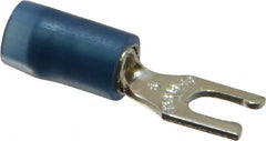 Thomas & Betts - #6 Stud, 18 to 14 AWG Compatible, Partially Insulated, Crimp Connection, Locking Fork Terminal - Industrial Tool & Supply