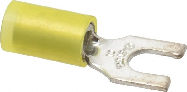 Thomas & Betts - #10 Stud, 12 to 10 AWG Compatible, Partially Insulated, Crimp Connection, Locking Fork Terminal - Industrial Tool & Supply