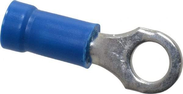Thomas & Betts - 18-14 AWG Partially Insulated Crimp Connection D Shaped Ring Terminal - #10 Stud, 0.97" OAL x 0.31" Wide, Tin Plated Copper Contact - Industrial Tool & Supply