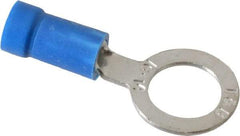 Thomas & Betts - 18-14 AWG Partially Insulated Crimp Connection D Shaped Ring Terminal - 5/16" Stud, 1.15" OAL x 1/2" Wide, Tin Plated Copper Contact - Industrial Tool & Supply