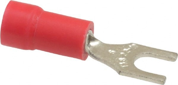 Thomas & Betts - #6 Stud, 22 to 16 AWG Compatible, Partially Insulated, Crimp Connection, Standard Fork Terminal - Industrial Tool & Supply