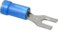 Thomas & Betts - #6 Stud, 18 to 14 AWG Compatible, Partially Insulated, Crimp Connection, Standard Fork Terminal - Industrial Tool & Supply