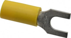 Thomas & Betts - #10 Stud, 12 to 10 AWG Compatible, Partially Insulated, Crimp Connection, Standard Fork Terminal - Industrial Tool & Supply
