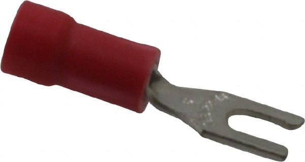 Thomas & Betts - #6 Stud, 22 to 16 AWG Compatible, Partially Insulated, Crimp Connection, Locking Fork Terminal - Industrial Tool & Supply