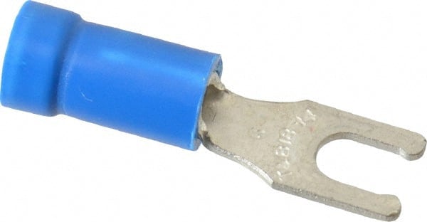 Thomas & Betts - #6 Stud, 18 to 14 AWG Compatible, Partially Insulated, Crimp Connection, Locking Fork Terminal - Industrial Tool & Supply