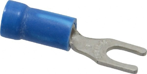 Thomas & Betts - #8 Stud, 18 to 14 AWG Compatible, Partially Insulated, Crimp Connection, Locking Fork Terminal - Industrial Tool & Supply