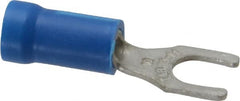 Thomas & Betts - #10 Stud, 18 to 14 AWG Compatible, Partially Insulated, Crimp Connection, Locking Fork Terminal - Industrial Tool & Supply