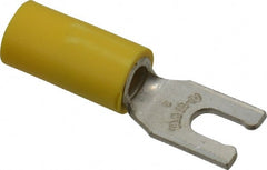 Thomas & Betts - #6 Stud, 12 to 10 AWG Compatible, Partially Insulated, Crimp Connection, Locking Fork Terminal - Industrial Tool & Supply