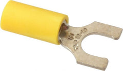 Thomas & Betts - 1/4" Stud, 12 to 10 AWG Compatible, Partially Insulated, Crimp Connection, Locking Fork Terminal - Industrial Tool & Supply
