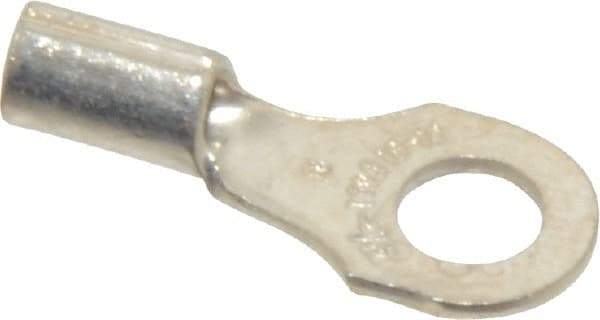 Thomas & Betts - 18-14 AWG Noninsulated Crimp Connection D Shaped Ring Terminal - #8 Stud, 3/4" OAL x 0.31" Wide, Tin Plated Copper Contact - Industrial Tool & Supply