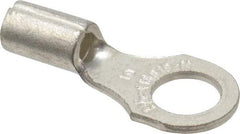 Thomas & Betts - 18-14 AWG Noninsulated Crimp Connection D Shaped Ring Terminal - #10 Stud, 3/4" OAL x 0.31" Wide, Tin Plated Copper Contact - Industrial Tool & Supply