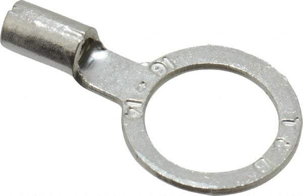Thomas & Betts - 18-14 AWG Noninsulated Crimp Connection D Shaped Ring Terminal - 3/8" Stud, 0.96" OAL x 0.54" Wide, Tin Plated Copper Contact - Industrial Tool & Supply