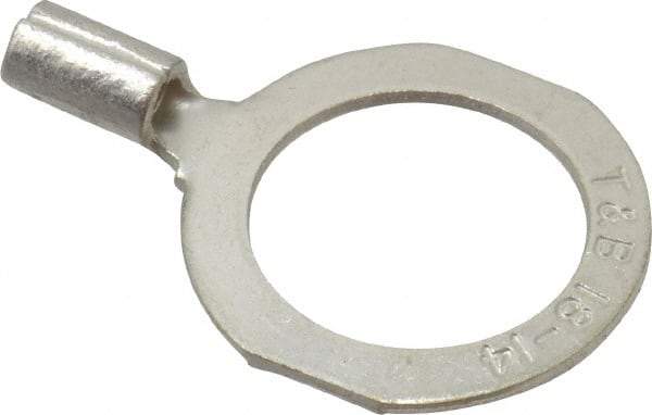 Thomas & Betts - 18-14 AWG Noninsulated Crimp Connection D Shaped Ring Terminal - 1/2" Stud, 1.06" OAL x 0.72" Wide, Tin Plated Copper Contact - Industrial Tool & Supply