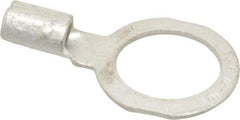Thomas & Betts - 12-10 AWG Noninsulated Crimp Connection D Shaped Ring Terminal - 1/2" Stud, 1.21" OAL x 0.72" Wide, Tin Plated Copper Contact - Industrial Tool & Supply