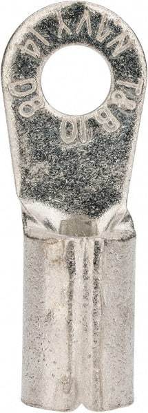 Thomas & Betts - 8 AWG Noninsulated Crimp Connection Circular Ring Terminal - #10 Stud, 1.09" OAL x 0.42" Wide, Tin Plated Copper Contact - Industrial Tool & Supply