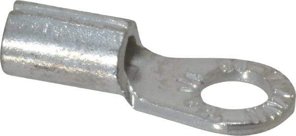 Thomas & Betts - 8 AWG Noninsulated Crimp Connection Circular Ring Terminal - 1/4" Stud, 1.13" OAL x 0.48" Wide, Tin Plated Copper Contact - Industrial Tool & Supply