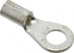 Thomas & Betts - 8 AWG Noninsulated Crimp Connection Circular Ring Terminal - 5/16" Stud, 1.32" OAL x 0.59" Wide, Tin Plated Copper Contact - Industrial Tool & Supply