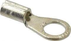 Thomas & Betts - 8 AWG Noninsulated Crimp Connection Circular Ring Terminal - 3/8" Stud, 1.32" OAL x 0.59" Wide, Tin Plated Copper Contact - Industrial Tool & Supply
