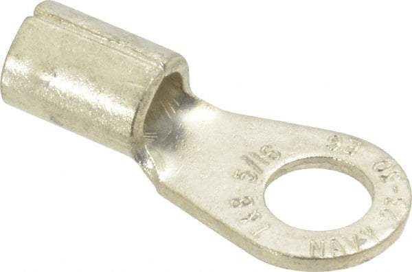 Thomas & Betts - 6 AWG Noninsulated Crimp Connection Circular Ring Terminal - 5/16" Stud, 1.32" OAL x 0.6" Wide, Tin Plated Copper Contact - Industrial Tool & Supply