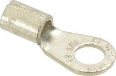 Thomas & Betts - 6 AWG Noninsulated Crimp Connection Circular Ring Terminal - 5/16" Stud, 1.32" OAL x 0.6" Wide, Tin Plated Copper Contact - Industrial Tool & Supply