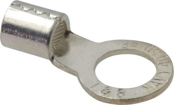 Thomas & Betts - 4 AWG Noninsulated Crimp Connection Circular Ring Terminal - 1/2" Stud, 1.52" OAL x 0.82" Wide, Tin Plated Copper Contact - Industrial Tool & Supply