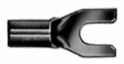 Thomas & Betts - 1/4" Stud, 18 to 14 AWG Compatible, Noninsulated, Crimp Connection, Standard Fork Terminal - Industrial Tool & Supply