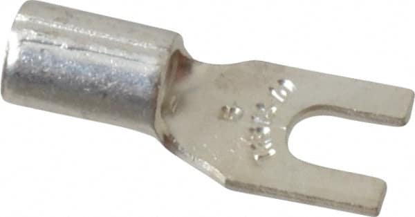 Thomas & Betts - #6 Stud, 12 to 10 AWG Compatible, Noninsulated, Crimp Connection, Standard Fork Terminal - Industrial Tool & Supply