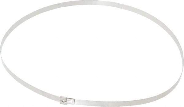 Thomas & Betts - 22-1/2" Long Natural (Color) Stainless Steel Standard Cable Tie - 200 Lb Tensile Strength, 0.38mm Thick, 3-1/2" Max Bundle Diam - Industrial Tool & Supply